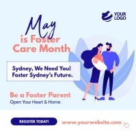 White Professional Foster Care Month Facebook Instagram Post Instagram-opslag template