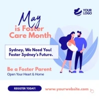 White Professional Foster Care Month Facebook Instagram Post template