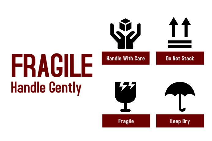 Red Fragile Package Label A5 Template | PosterMyWall