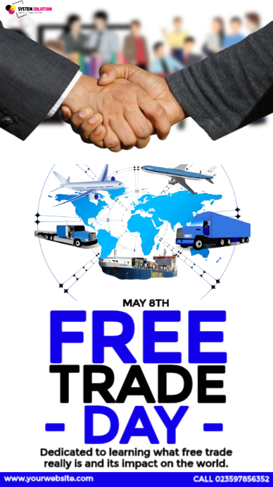 Modèle White professional free trade day | PosterMyWall