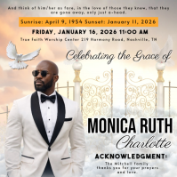 White Professional Funeral Announcement Instagram Post template