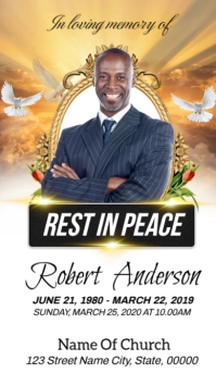 White Professional Funeral Program Instagram Story template