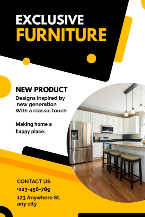 White Professional Furniture Poster Template | PosterMyWall