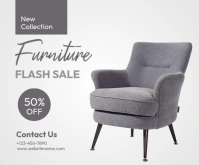White Professional Furniture Sale Ads Medium Rectangle template
