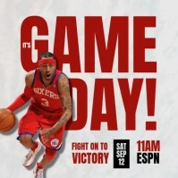White Professional Game Day Basketball Poster Instagram Post template