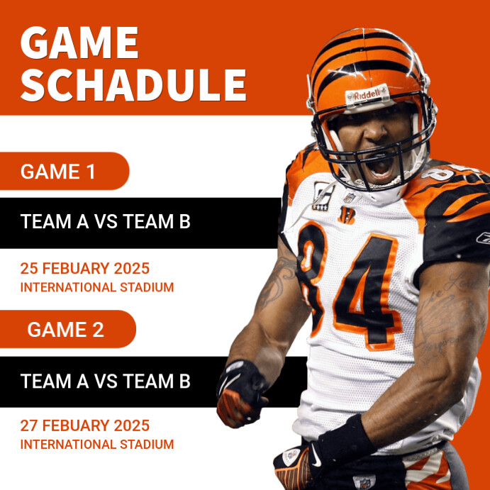 White Professional Game Schedule Instagram Post Template | PosterMyWall