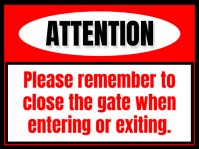 White Gate Closure Reminder Panneau de jardin Template