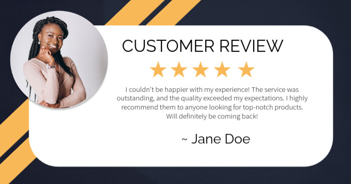 White Professional Genuine Customer Review Showcase Template Facebook Shared Image