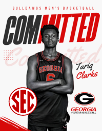 White Professional Georgia Men's Basketball Flyer template
