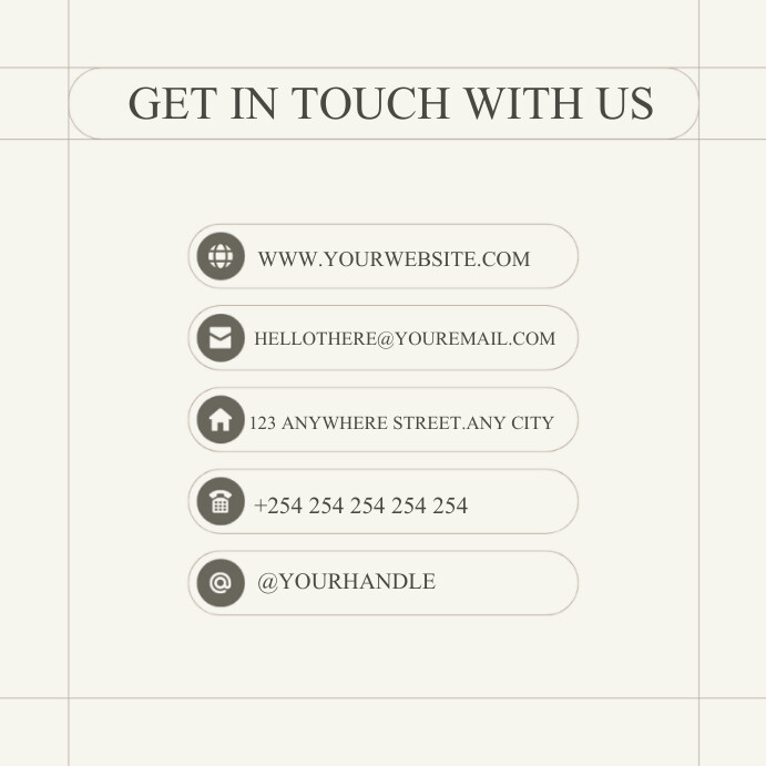 White Professional Get In Touch With Us Templ Template | PosterMyWall