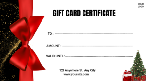 白色 Gift Card Certificate Digital Display Template