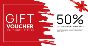 White Professional Gift Voucher Facebook Shared Image template