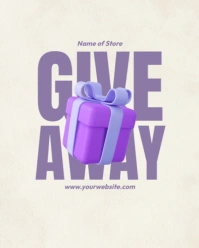 White Professional Give Away Instagram Portrait template