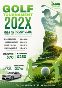 สีขาว Golf Tournament A4 Template