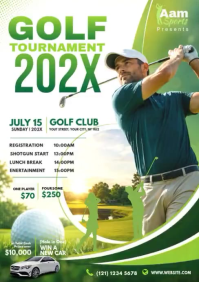 Белый Golf Tournament A4 Template