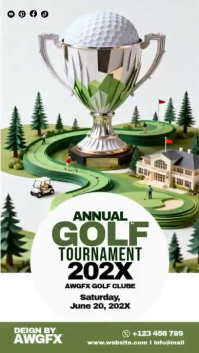 White Golf Tournament Digitalt display Template