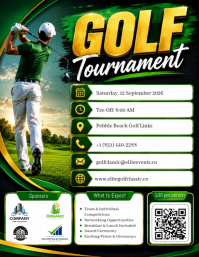 White Professional Golf Tournament Flyer template