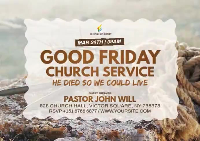 Good Friday Church Service A4 Template | PosterMyWall