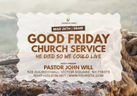 White Professional Good Friday Church Service A4 Video template