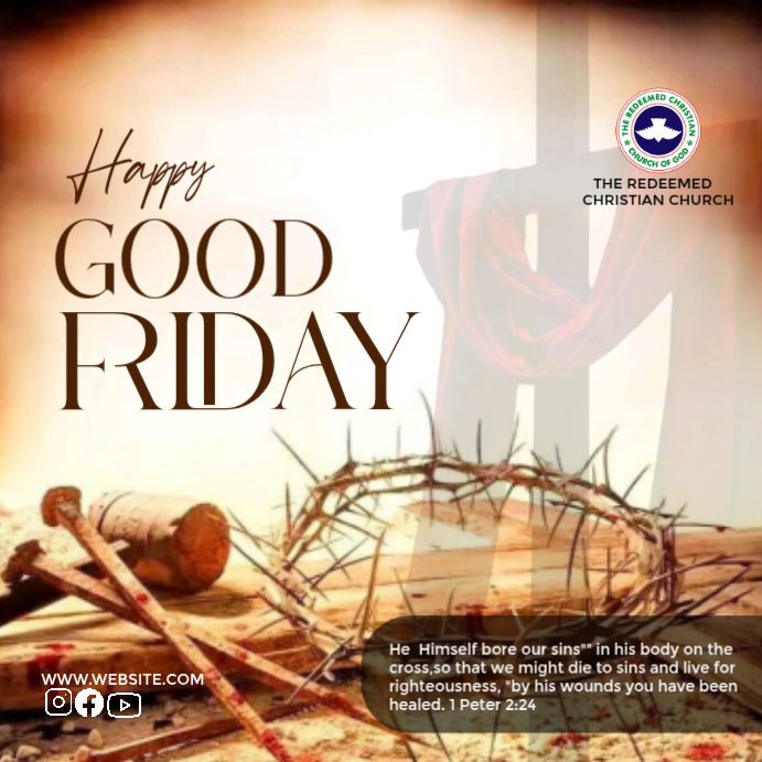 White Professional Good Friday Instagram Post Template | PosterMyWall