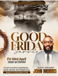 White Professional Good Friday Service Flyer template