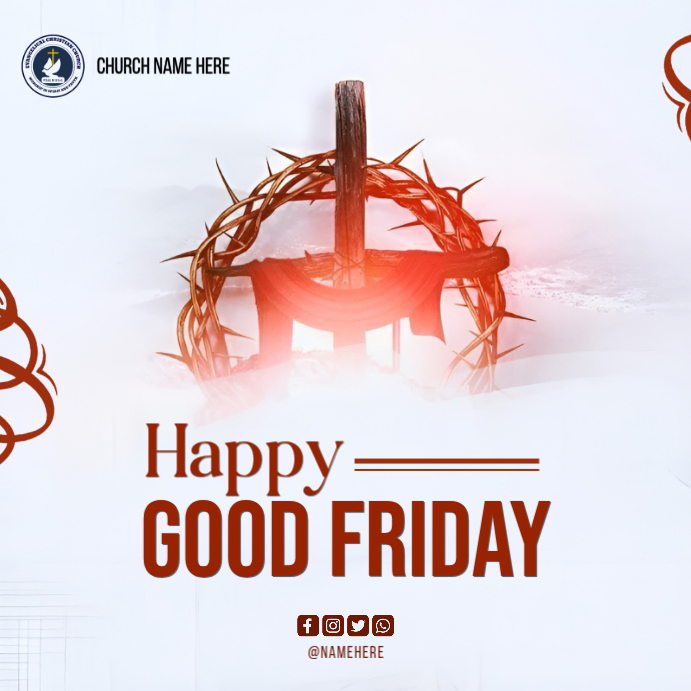White Good Friday Square Template | PosterMyWall