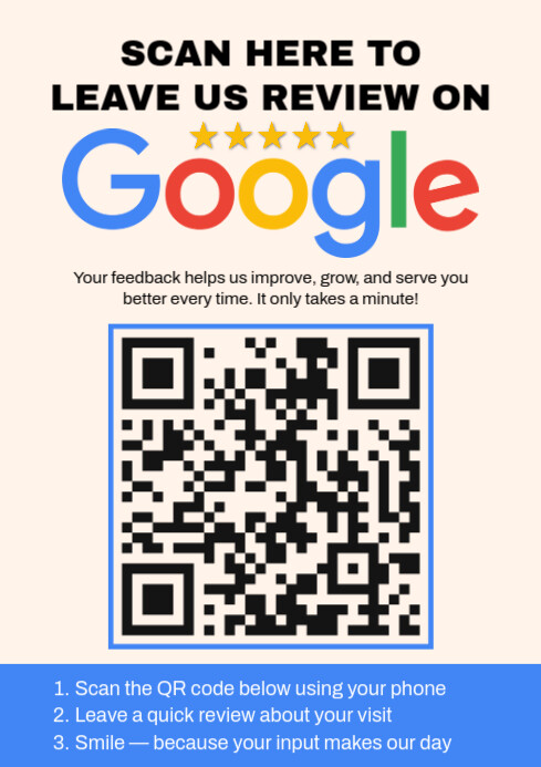 White Professional Google Review A4 Templat | PosterMyWall