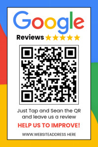 White Professional Google Review Template Design Poster Plakkaat