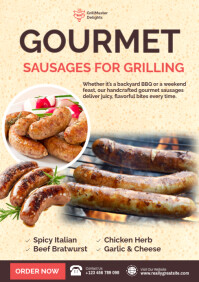 Amarillo Gourmet Sausages Promotion A4 Template