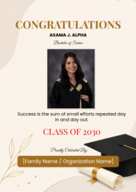 White Professional Graduation Announcement A6 template
