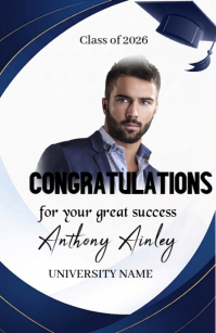 Blanco Graduation Announcement Mezza pagina Wide Template