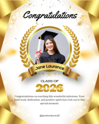 White Professional Graduation Celebration Instagram Portrait template