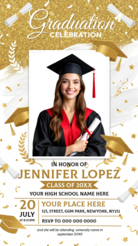 White Professional Graduation Celebration Instagram Story template