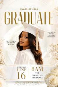 White Professional Graduation Celebration Poster โปสเตอร์ template