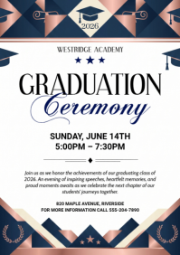 White Professional Graduation Ceremony A4 template