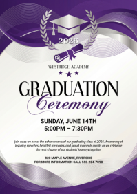 White Professional Graduation Ceremony A4 template