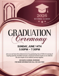 White Professional Graduation Ceremony Flyer Folheto (US Letter) template