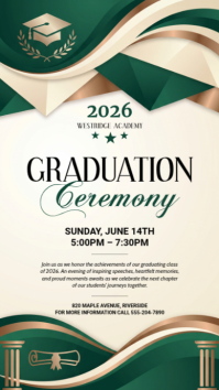 White Professional Graduation Ceremony Instagram Story Instagram-Story template