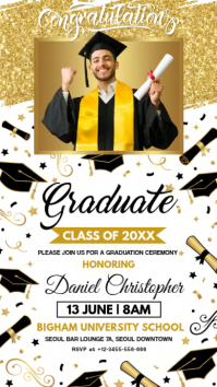 White Professional Graduation Ceremony Instagram Story Instagram-Story template