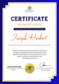 White Professional Graduation Certificate A3 template