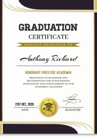 White Professional Graduation Certificate A4 template