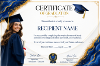White Professional Graduation Certificate Poster template