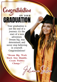 White Professional Graduation Congratulations A5 template
