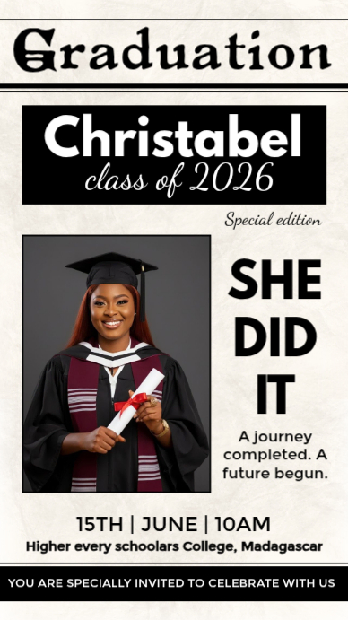 Copy of White Professional Graduation Invitation Instagram Story ...
