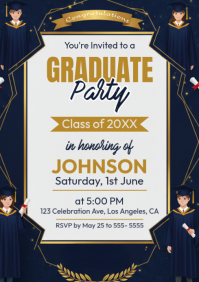 White Professional Graduation Party A4 template