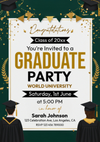 White Professional Graduation Party A4 template