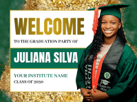 White Professional Graduation Party Yard Sign template