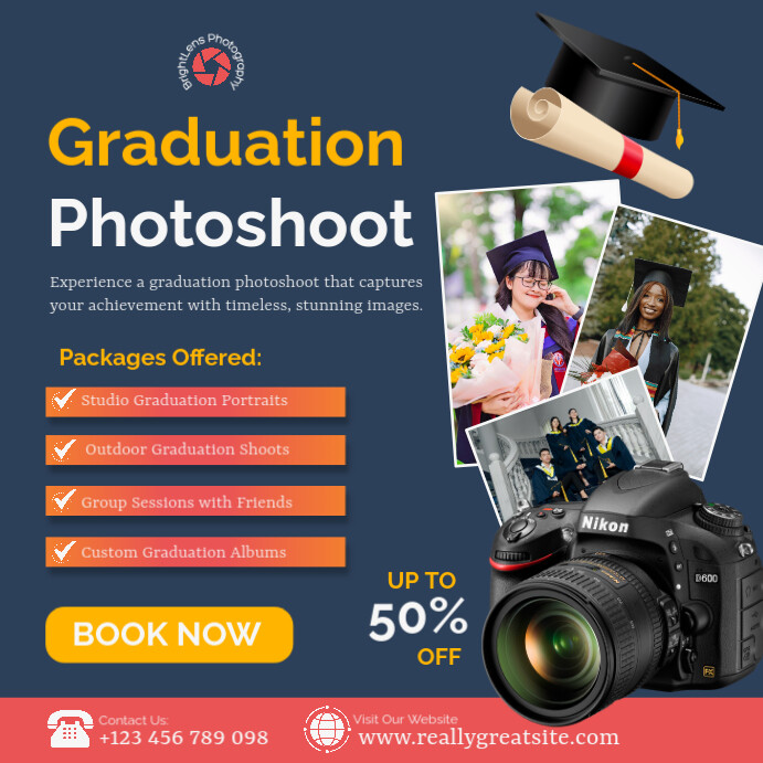 White Professional Graduation Photoshoot Template Instagram Post