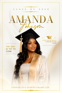 White Professional Graduation Poster template