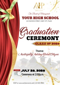 White Professional Graduation Program A5 template